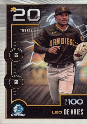 2025 Bowman Chrome Leo De Vries Top 100 Prospects #BTP-20 San Diego Padres