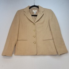 Talbots Blazer Women 4 Tan Classic Pure Camel Hair Made in Italy Jacket