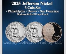 2025 P & D & S JEFFERSON NICKEL 3 COIN SET MINT BU PLUS PROOFS