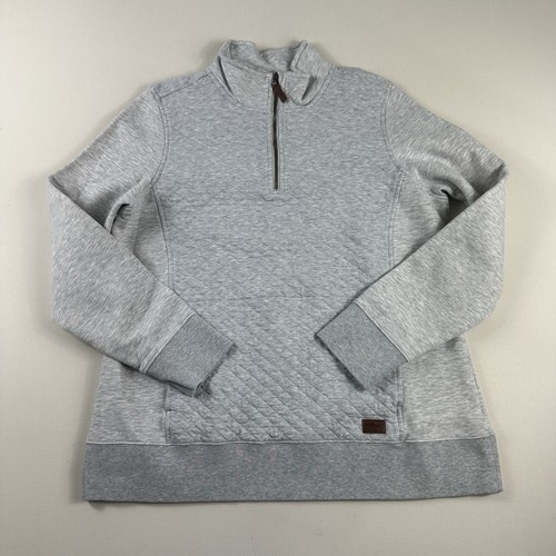 L.L Bean Stepp Sweatshirt Damen XLT Tall 1/4 Zip Pullover grau Sweater