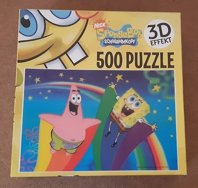 Spongebob Puzzel 500 Teile 3D Effekt ''Regenbogen'', sehr guter Zustand