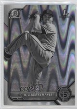 2022 Bowman Draft Chrome Black & White RayWave Refractor William Kempner 0na3