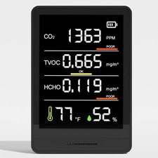 5-in-1 Professional Indoor Air Quality Monitor Indoor Portable CO2 Monitor  Tem