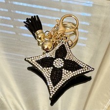 New Black/Silver Flower Keychain/Bag Charm
