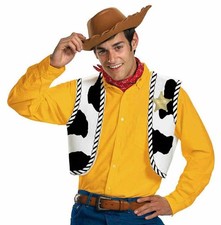 Woody Kit Toy Story Sheriff Hat Vest Badge Halloween Adult Costume Accessory