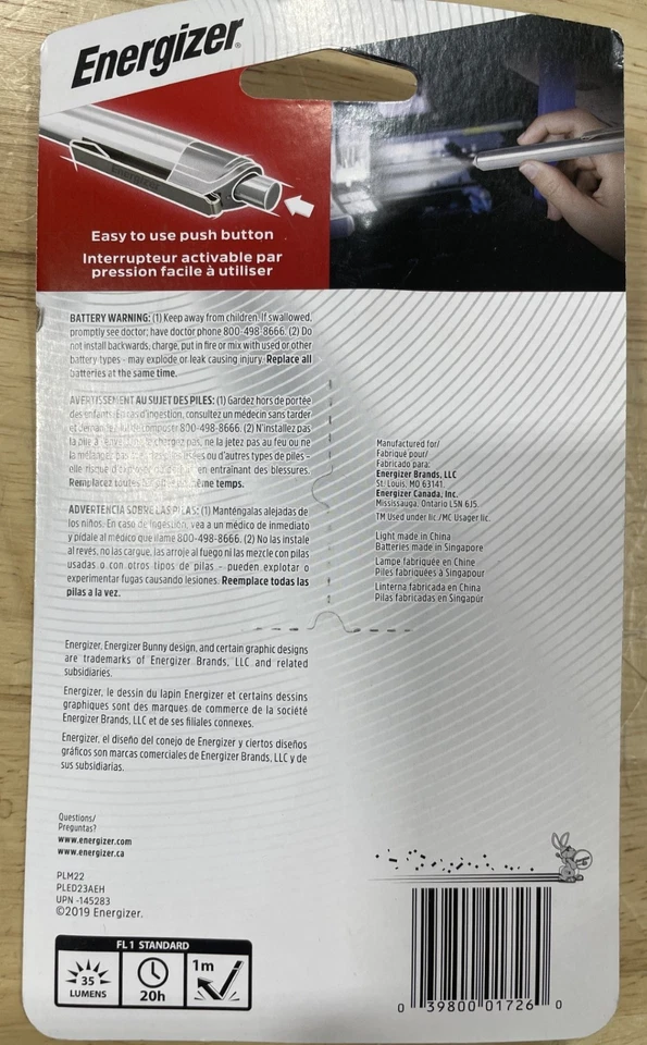 Energizer PLED23AEH Pluma Luz - LED - Plateado - 2 Pilas AAA Incluidas - Lote de 2 Foto 3 de 4