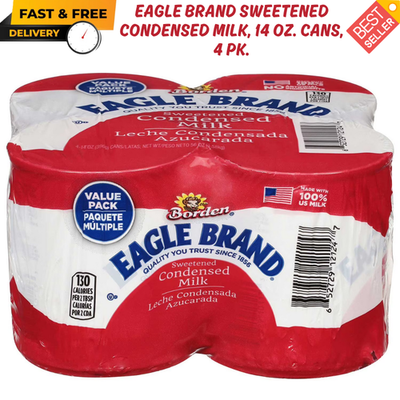 #ad #ad Eagle Brand Sweetened Condensed Milk 14 oz. cans 4 pk. 100% US MILK FREE SHIP $18.36