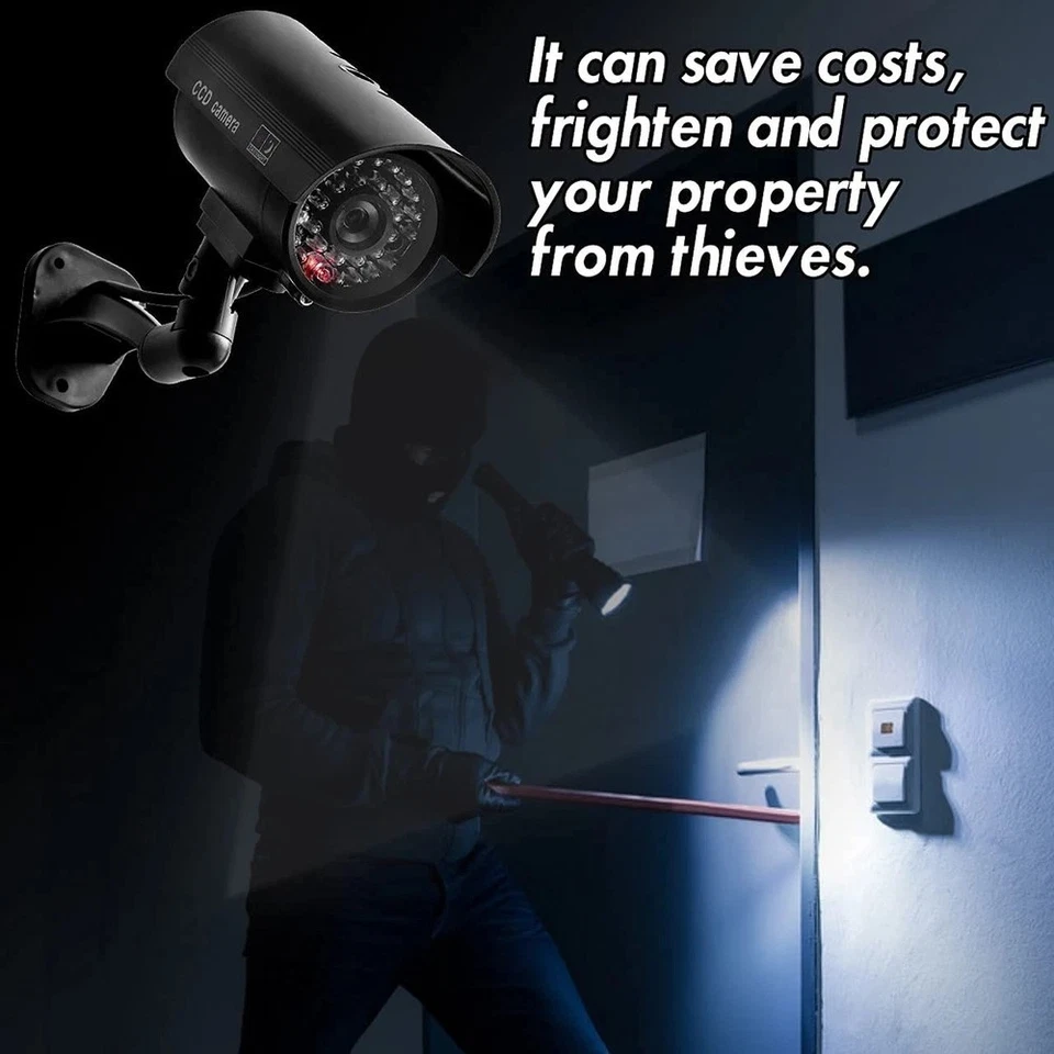 4 Packs Fake Security Camera with No Trespassing Signs Smile You're On Camera... - Image 2 of 4