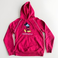 Walt Disney World Hoodie Mickey Mouse Standing Red Embroidered Medium Excellent