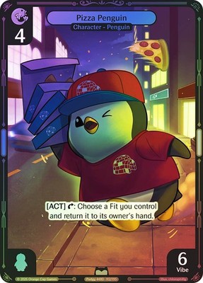 Vibes TCG  FISH FOIL  Pizza Penguin  - Birb & Pengu Card # 112