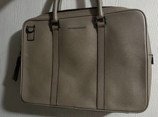 Burberry London taupe or brownish-grey Leather Briefcase Bag "Ainsworth"
