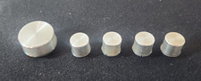 Vintage Stereo Control Knob Lot Aluminum 6mm Shaft 4 Small 1 Large 35mm