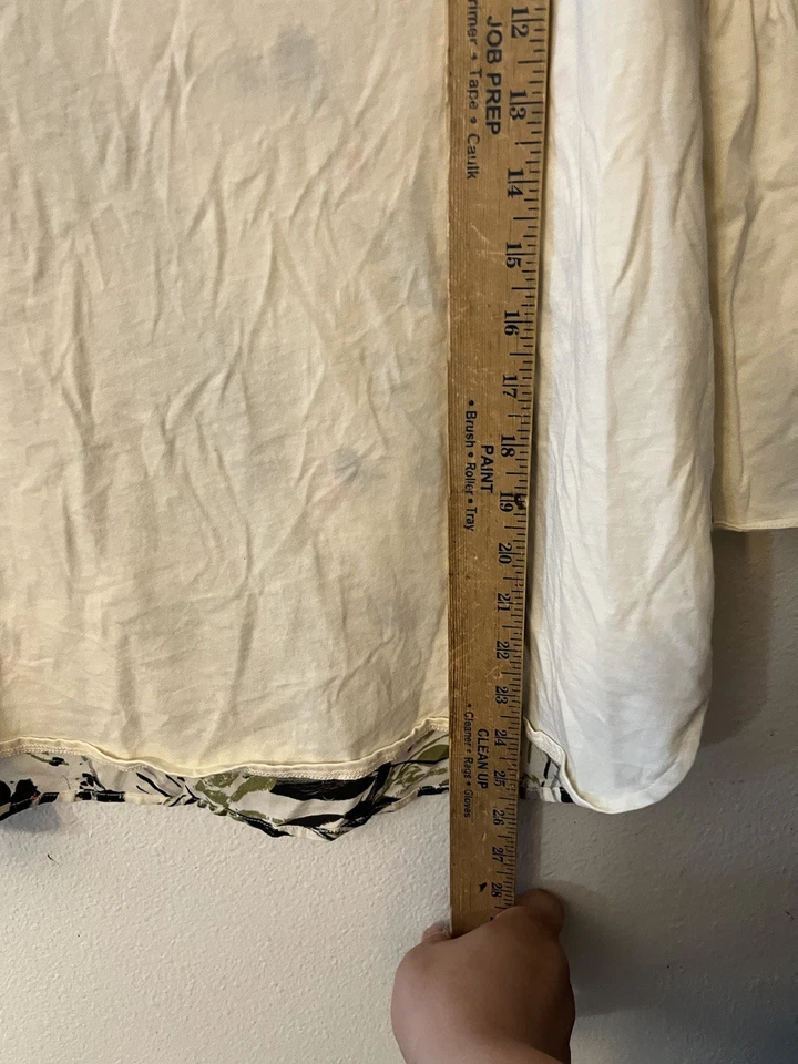 Blusa Van Heusen túnica tamanho extra grande marfim creme coral floral jardim casamento - Imagem 4 de 4