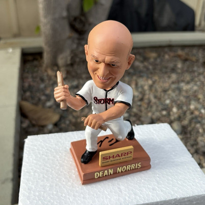RARE Breaking Bad Dean Norris Breaking Bats Night Autographed Bobblehead