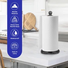 Handmade Marble Paper Towel Holder - 12" Upright Paper Roll Dispenser with He...