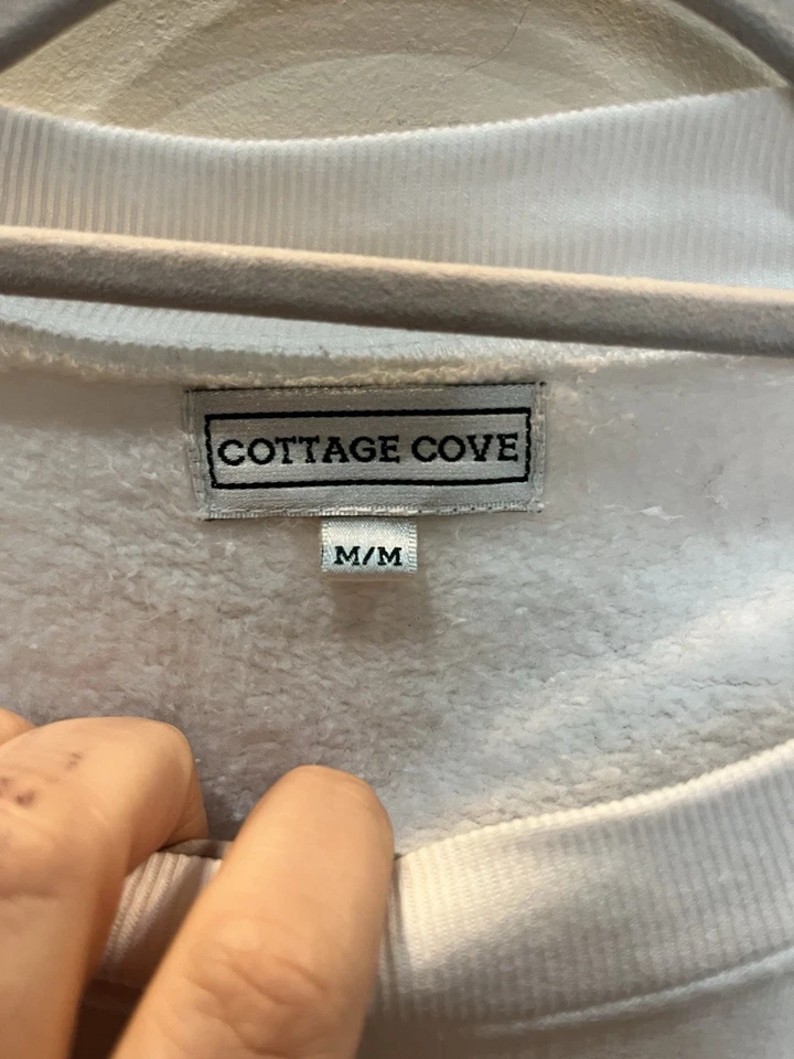 Sudadera Vintage Años 90 Gato Bordada Cottage Cove Talla M 100% Algodón Peinado Foto 4 de 4