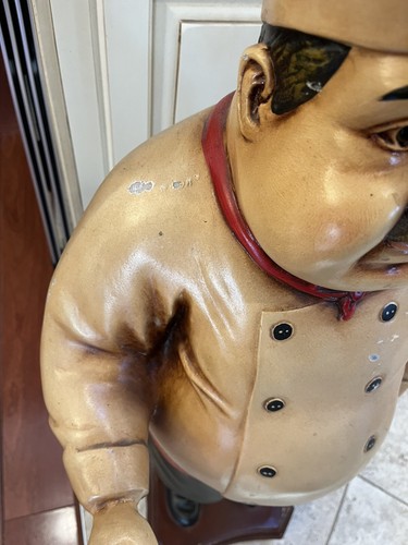 Vintage Rare Italian/French Fat Chef/Baker Statue Tall 44” 50’s-70’s MCM Display - Picture 12 of 16