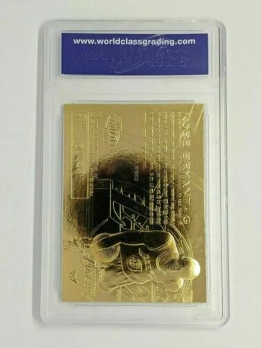 Tarjeta de novato Kobe Bryant oro 23K automática Los Angeles Lakers gema como nueva 10 grados ¡Rara! Foto 2 de 2