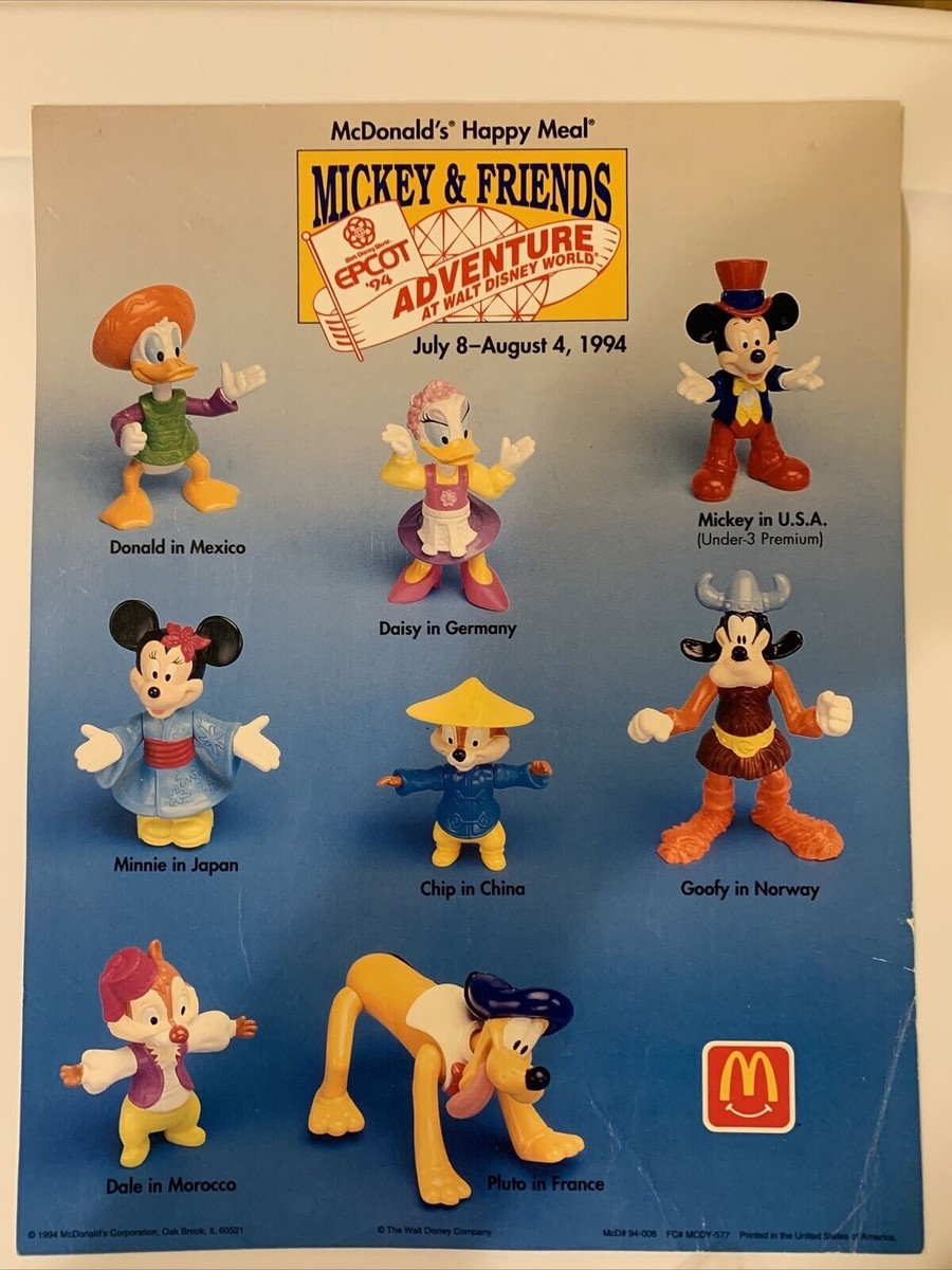 1993 Disney McDonald's Mickey and Friends Epcot Adventure Happy 1993 Disney McDonald's Mickey and Friends Epcot Adventure Happy