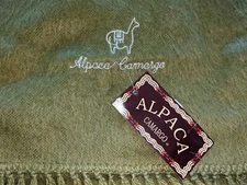 ALPACA CAMARGO Fringe Hunter Green Long Ultra Soft Peru Scarf NWT