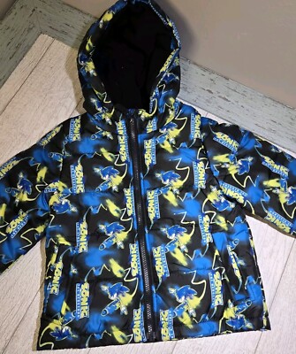 Sonic Kids Heavyweight Hooded Puffer Jacket - Boys Winter Coat, Full Zip Size 4T
