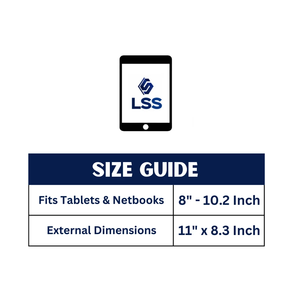 Funda para Tablet Laptop de 10 pulgadas Estuche de transporte Bolsa para iPad con correa para el hombro Negra Foto 3 de 3