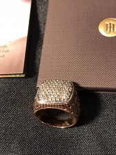 RARE JOHN HARDY COGNAC GOLD DIAMONDS CLASSIC CHAIN BRONZE RING SIZE 10 AUTHENTIC