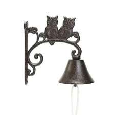 Sungmor Doorbells Cast Iron Retro Wall Mounted Decor, Lovely Owl Hand Door Chime