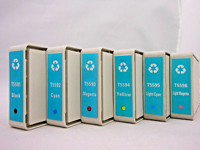 6PK T5591 BK T5592 93 94 CMY T5595-596 Light C LM Ink Cartridge for Stylus RX700