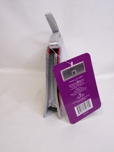 NWT Paris Hilton Silver Handbag Clutch Purse Gem Pink inside - Picture 4 of 9