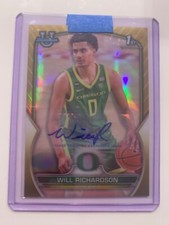 2022 Bowman University Chrome Prospect Gold Refractor #D/50 Will Richardson Auto