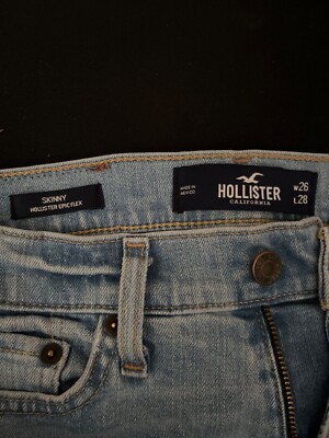 Hollister Denim Jeans Mens Size tag 26x28 Skinny Epic Flex Fit