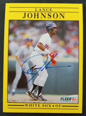 1991 Fleer SIGNED: Lance Johnson, WHITE SOX #123