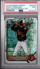 2022 Bowman Chrome Prospects Speckle Refractors #155 Maikol Hernandez /299 PSA 9