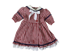 Faded Glory Baby Girl Dress Size 6-9M Vintage Y2K Red White GIngham Check Sailor