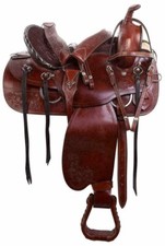 Western Barrel Racing Horse Saddle Premium Leather with tack set 10'' to 18' in