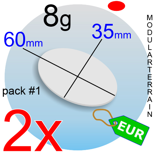 2x CLEAR ACRYLIC OVAL BASE 35x60mm 60x35mm CAVALRY BIKE SOCLE MOTO WAR HAMMER - Imagen 1 de 1