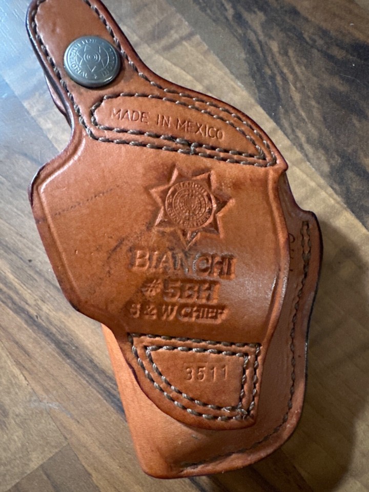 Bianchi 58 P.I. Holster - Open-Top, Right Hand, Tan, Fits S&W 36, 640 & Similar J-Frame Revolvers