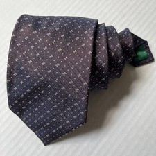 Zadi Andrews Tie of Milano Necktie 100 Silk Italian Mosaic Jacquard Blue White