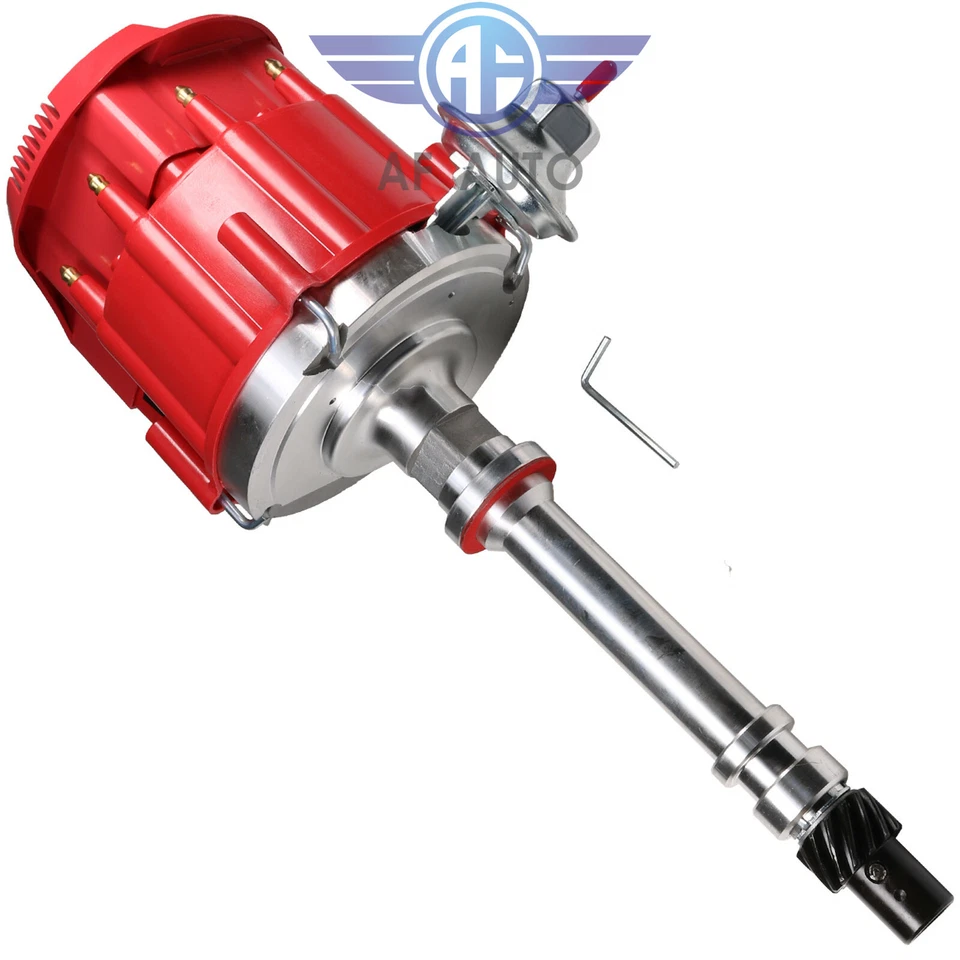 Racing HEI Distributor w/ Super Coil For SBC Chevy 305 350 400 Small Block Red - Image 3 of 4