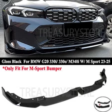 For BMW G20 LCI M340i 330i M Sport 23-2025 MP Style Gloss Black Front Bumper Lip