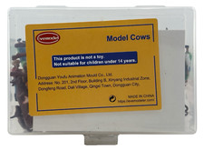 Evemodel 36 pcs HO Scale 1:87 Painted Farm Animals Cows Horses Shepherd People