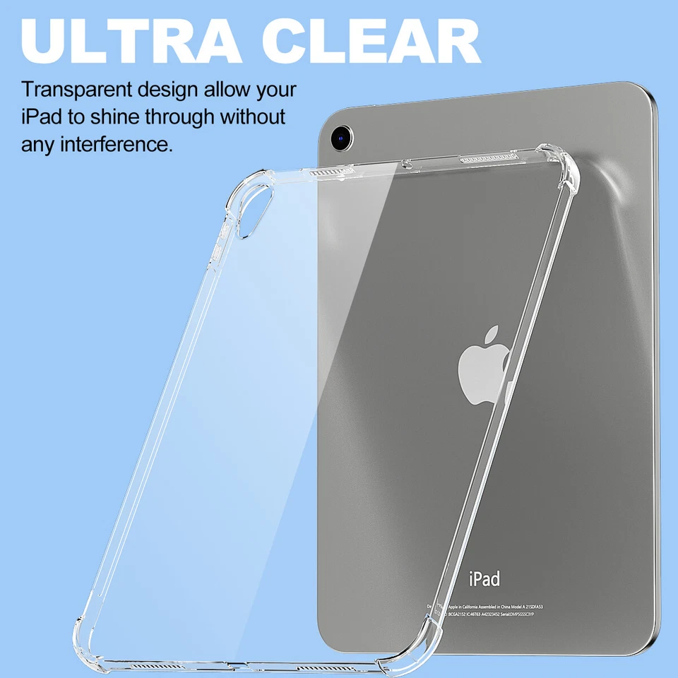 For iPad Air 5th/4th Gen 10.9 in Case Clear TPU Shockproof Slim Protective Cover - Image 3 of 4