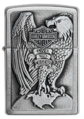 Zippo Harley Davidson Chrome Lighter With Emblem, Item 200HD.H231, New In Box