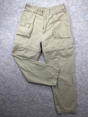 Vintage Cabelas Pants Mens 38 Green Convertible Utility Hiking Outdoors Camping