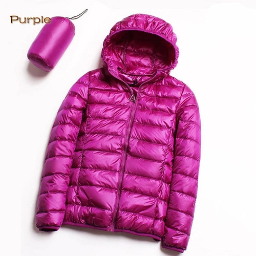 Womens Packable Ultralight Duck Down Jacket Puffer Parka Hooded Coats PLUS SIZE - Picture 8 of 26