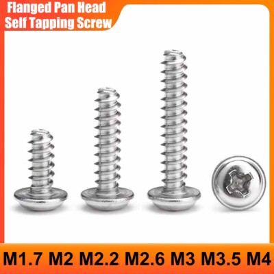 Blechschrauben Linsenkopf Mit Flansch M1.7 M2 M2.2 M2.6~M4 Edelstahl A2 Schraube