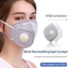 5 Pcs. Mask Set 6 Ply. Carbon Activated, Grey. With Cool Flow Exhale Valve.