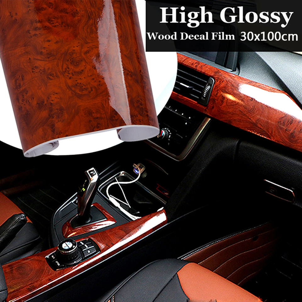 Glossy Wood Grain Vinyl Film Waterproof Car Wrap Sticker Decals Film Sheet DIY — 第 3/4 张图片