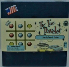 Tic Tac Toe Traveler Wooden Family Travel Series with Glass Marbles Made in USA